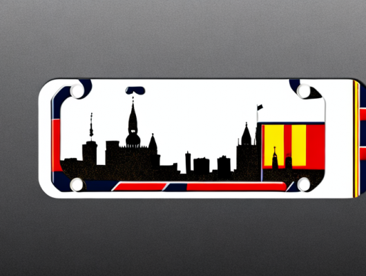 A car license plate with the german colors (black
