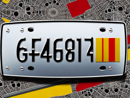 A car license plate with the german colors (black