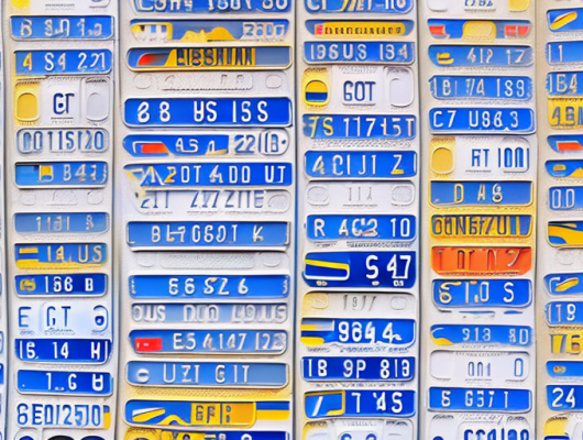 Various types of german car license plates in a picturesque setting of görlitz city landmarks
