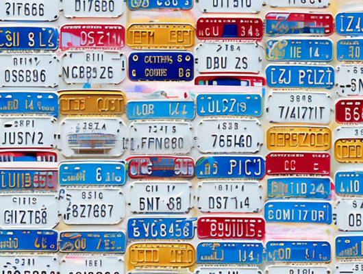 Various car license plates