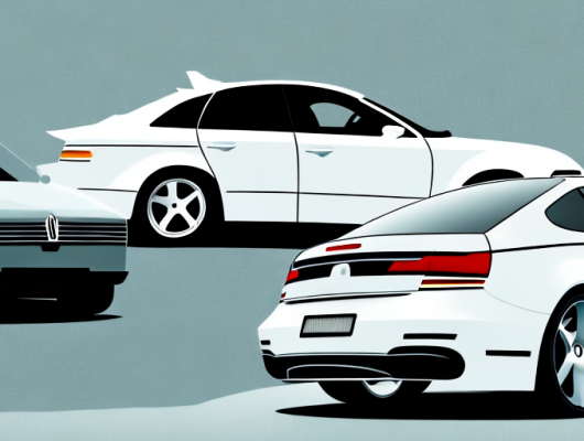 Two different cars with interchangeable license plates