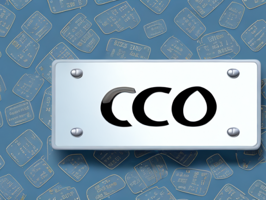 A car license plate with the letters "cc" on it