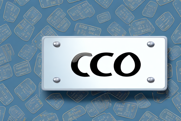 A car license plate with the letters "cc" on it
