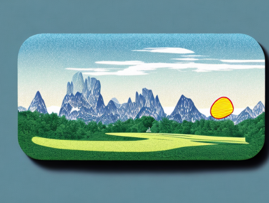 A cd-shaped license plate with a german landscape in the background