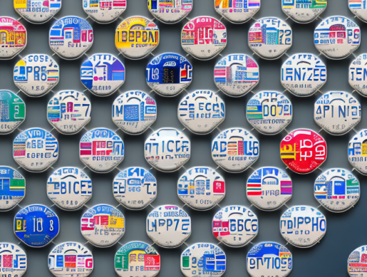 Various international license plates on a globe