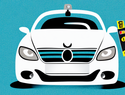 A german car with an empty license plate spot on a city street