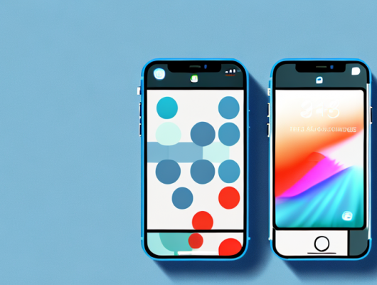 An iphone with a blurred or pixelated image on its screen