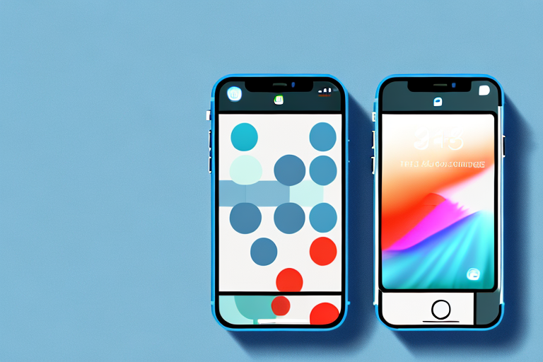 An iphone with a blurred or pixelated image on its screen