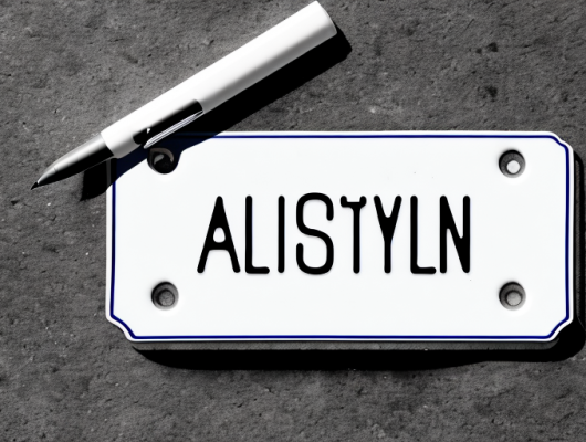 A german license plate fallen on the roadside with a reporting form and a pen next to it