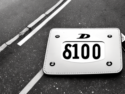 A german number plate fallen on the road with a wallet nearby