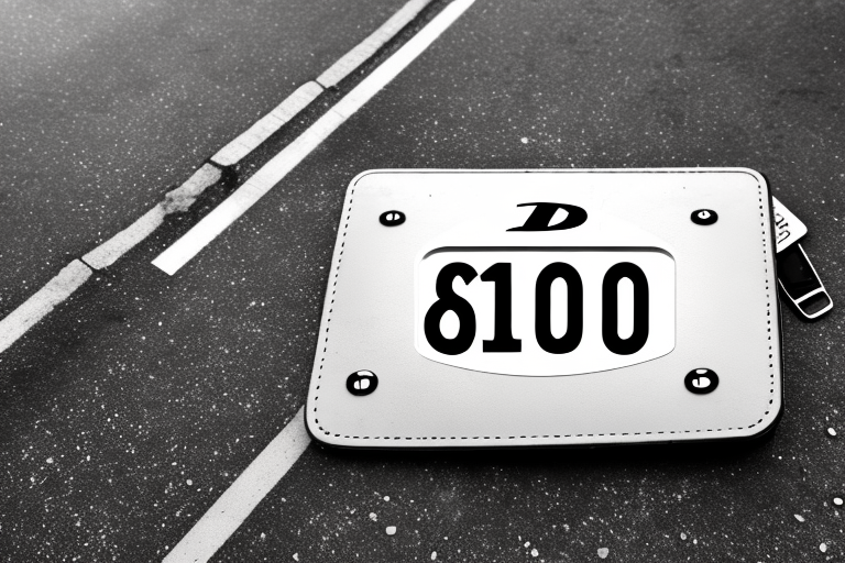 A german number plate fallen on the road with a wallet nearby