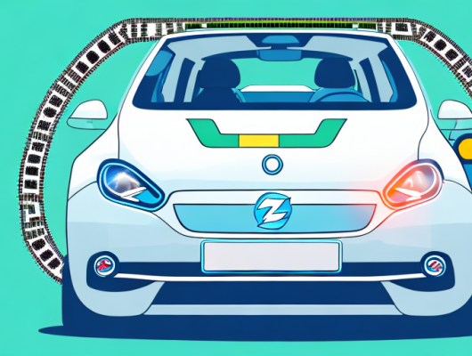 An electric car with a license plate