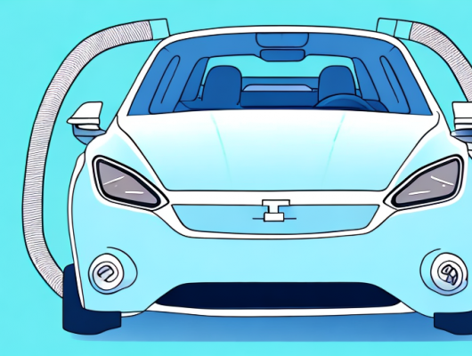 An electric car with a blank license plate