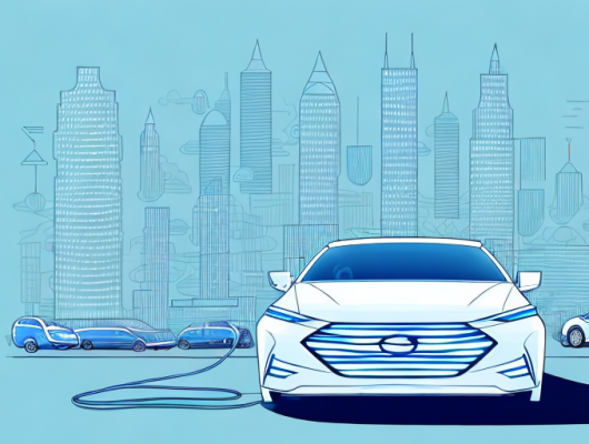 A plug-in hybrid vehicle with a visible e-license plate