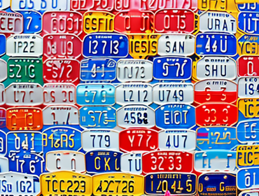 A variety of different car license plates from various regions in germany