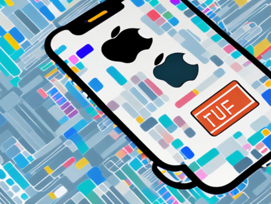 An iphone displaying a blurred or pixelated license plate on its screen