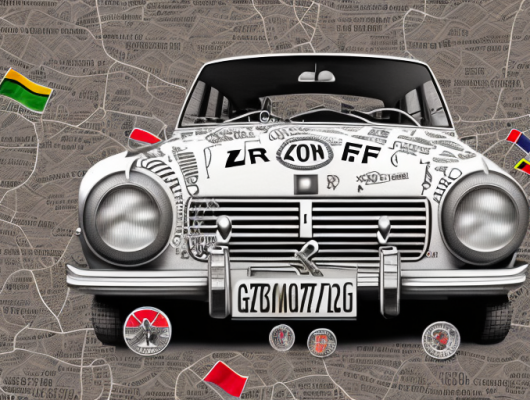 A german car license plate (kfz-kennzeichen) with the gbs code