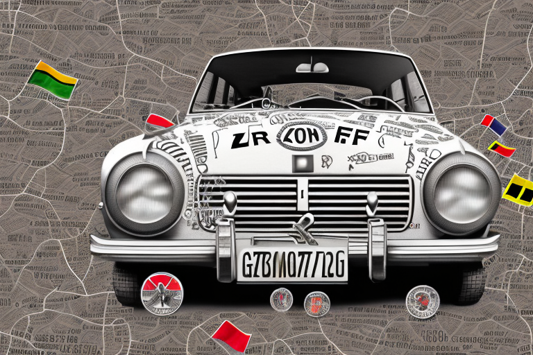 A german car license plate (kfz-kennzeichen) with the gbs code