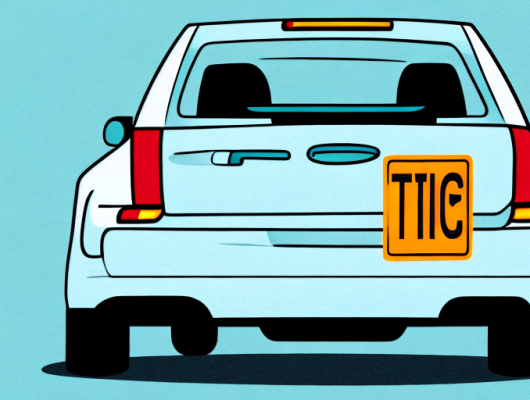 A car without a license plate being ticketed