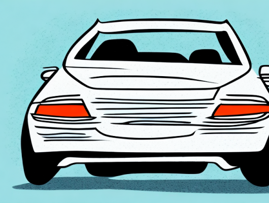 A car without a license plate driving on a city street