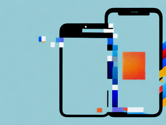 An iphone screen displaying a blurred or pixelated image