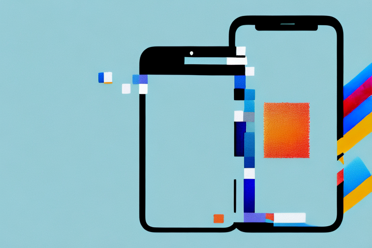 An iphone screen displaying a blurred or pixelated image