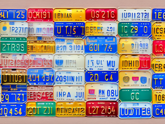 Various types of german special license plates in different colors and designs