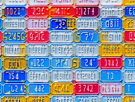 Various vehicle license plates