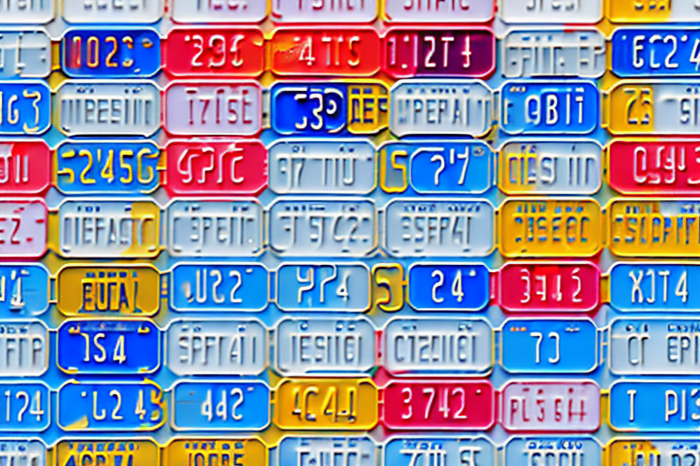 Various vehicle license plates