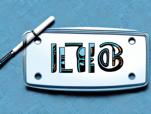 A german license plate with a magnifying glass focusing on the last few characters