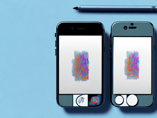 An iphone with a photo on the screen