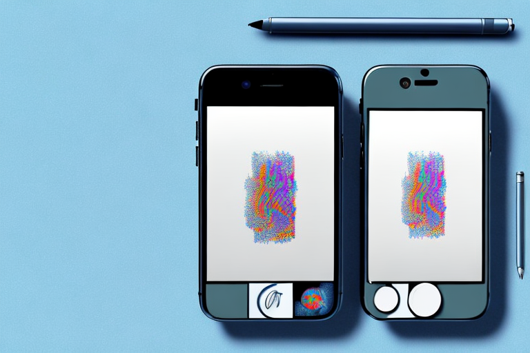 An iphone with a photo on the screen