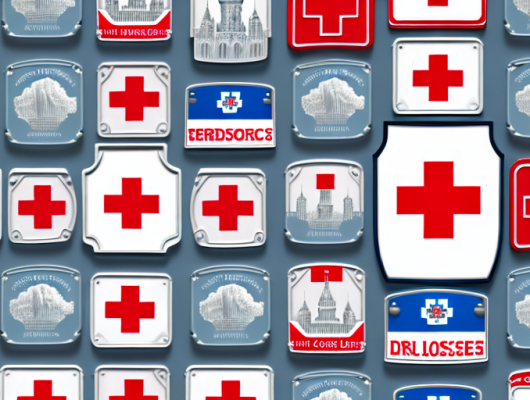 A variety of license plates with a red cross over them
