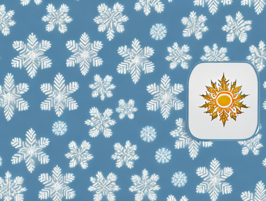 A car with a seasonal license plate surrounded by symbols of the four seasons (snowflakes for winter