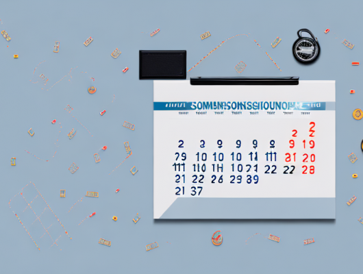 A calendar with car symbols for specific months