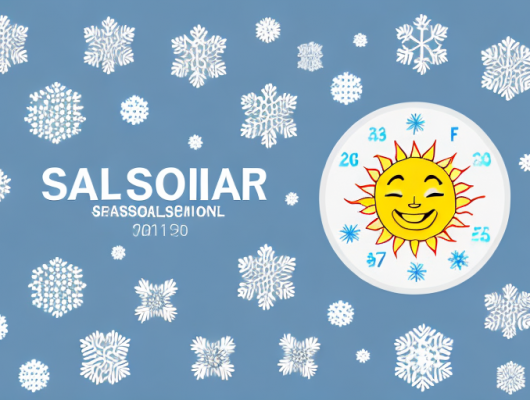 A calendar with different seasonal icons (like a snowflake for winter