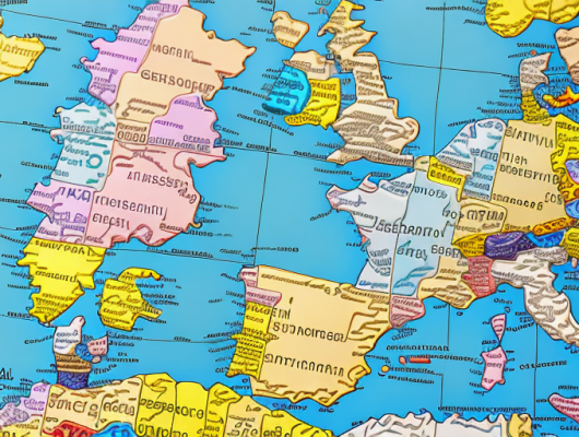A german map with each federal state distinguished by different colours