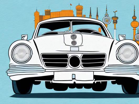 A german car with a blank license plate