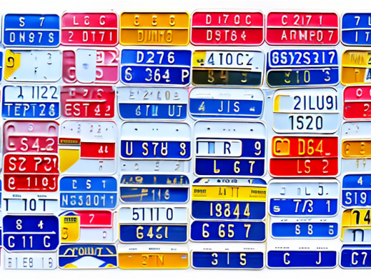 A variety of german car license plates organized in an alphabetical order