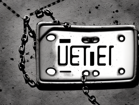 A german license plate with a broken chain