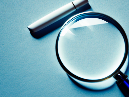 A magnifying glass hovering over a high-resolution photograph