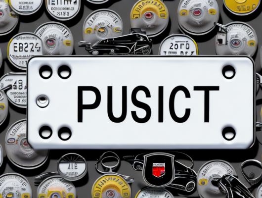 A german license plate with a price tag attached