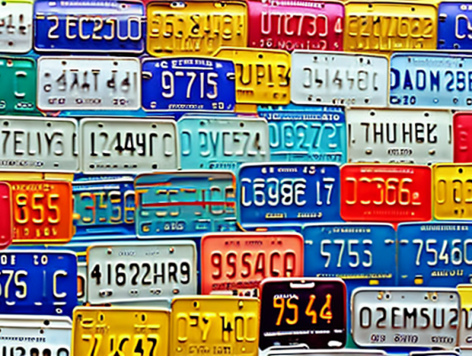 A variety of colorful license plates from different regions in germany