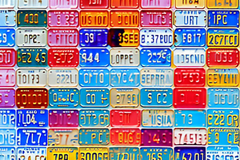 Various small and diverse license plates from around the world