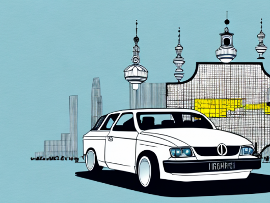 A car with a short license plate on a german road