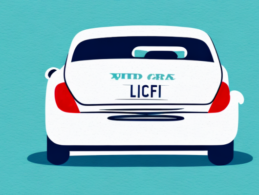 A small car license plate attached to the back of a compact car