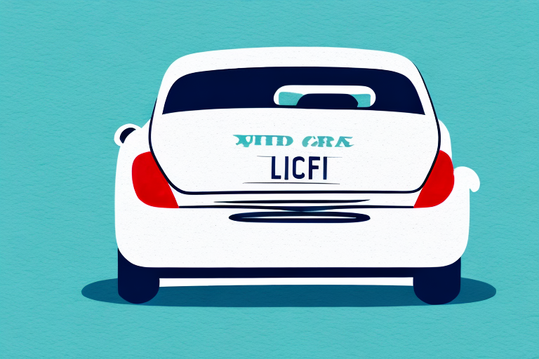 A small car license plate attached to the back of a compact car