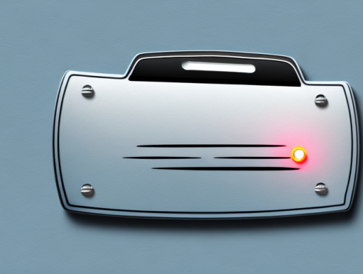 A magnetic license plate holder attached to a car