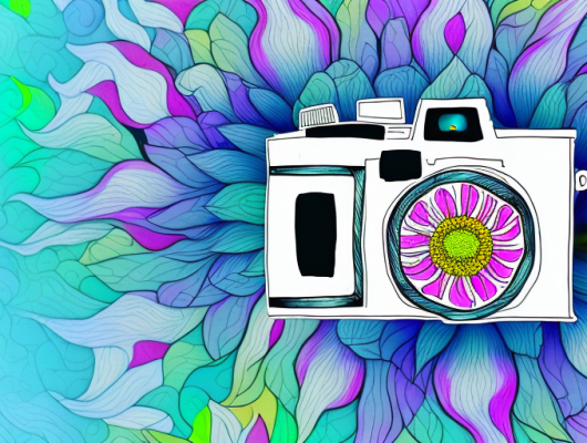 A camera focusing on a vibrant flower