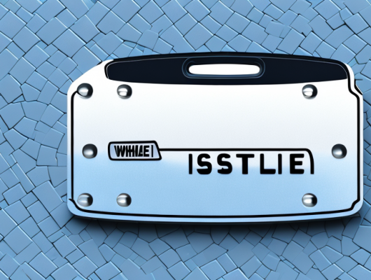 A magnetic license plate holder securely attached to the back of a car